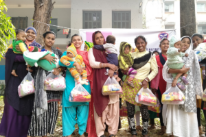 Mothers happy with the distribution for their children